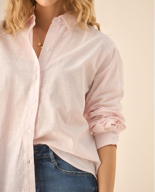 Camisa de diseño a rayas para mujer