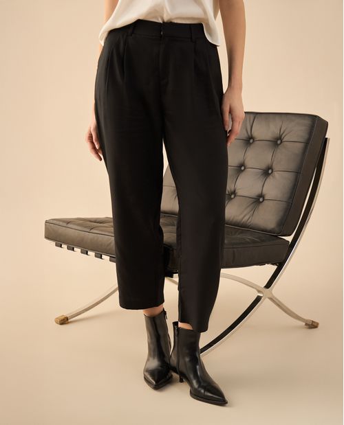 Pantalón de tela fluida para mujer