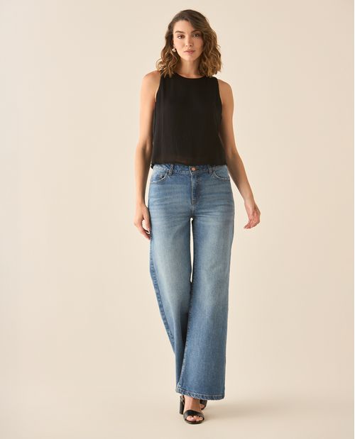 Jean Wide Leg cinco bolsillos para mujer