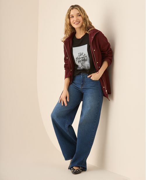 Jean Wide Leg bota recta para mujer