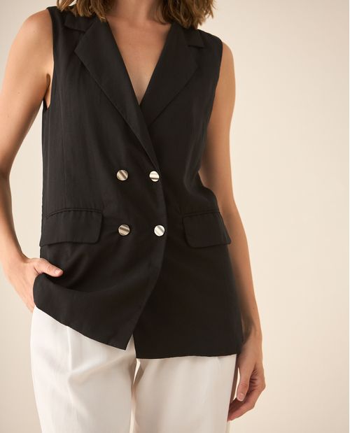 Chaleco con ajuste de botones para mujer
