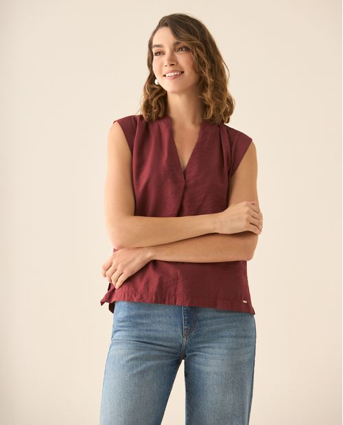 Camisa de diseño cerrado para mujer