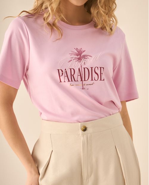 Camiseta básica con estampado para mujer