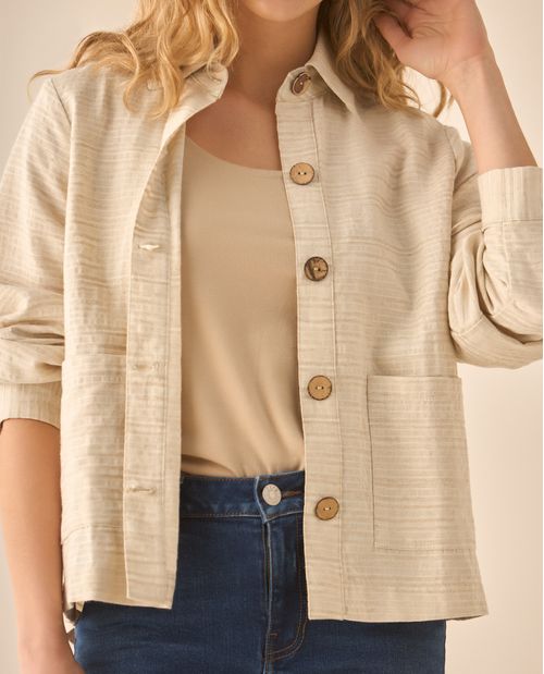 Chaqueta de tela con textura para mujer