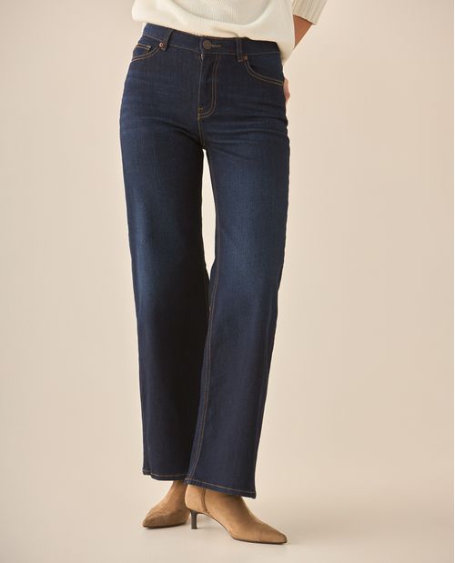 Jean Wide Leg tono medio para mujer