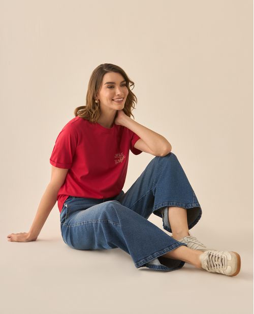 Jean Wide Leg tono medio para mujer