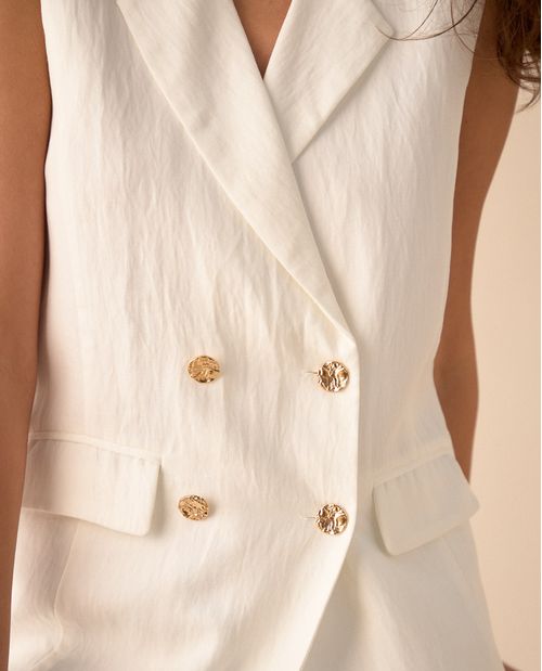 Chaleco cuello de solapa para mujer