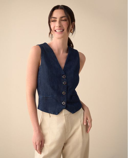 Chaleco con escote en V para mujer