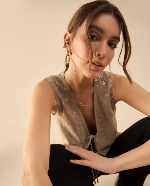 Chaleco con escote en V para mujer