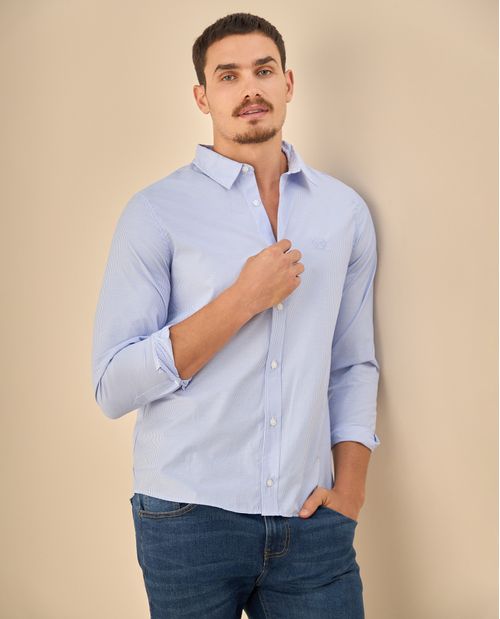 Camisa Clásica con Logo Bordado