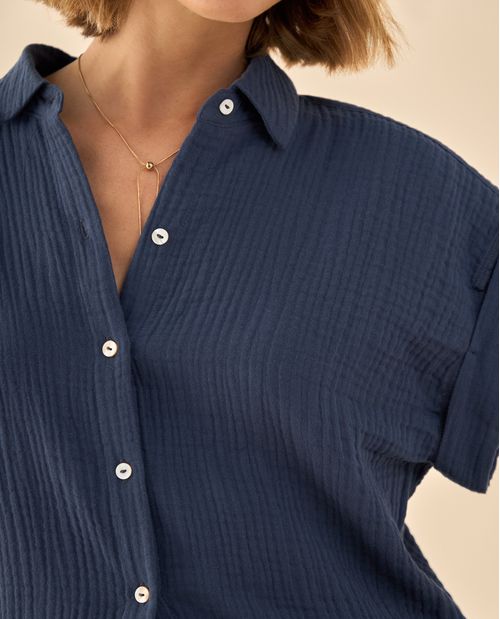 Camisa con Textura Acanalada