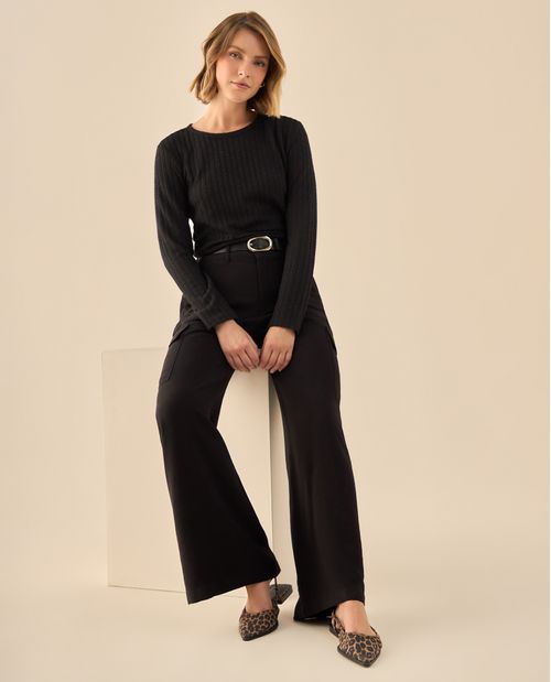 Pantalón Cargo de Tiro Alto Pierna Ancha