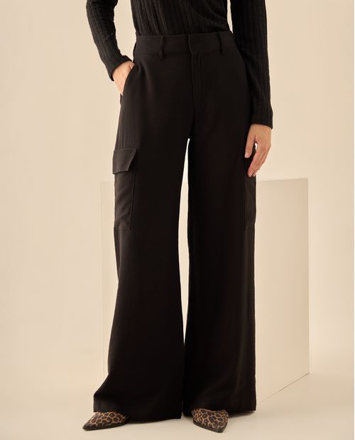 Pantalón Cargo de Tiro Alto Pierna Ancha