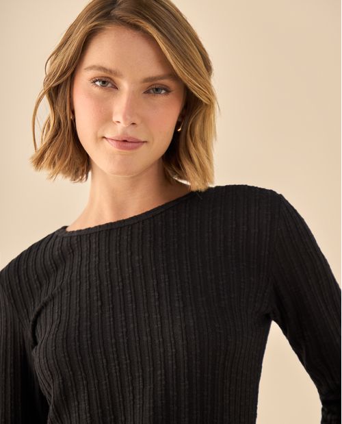 Suéter Acanalado de Manga Larga Premium