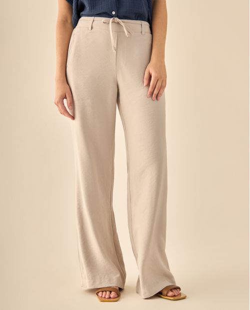 Pantalón Wide Leg con Cordón Ajustable