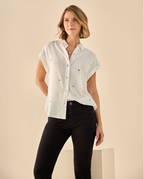 Camisa con Estrellas Manga Corta