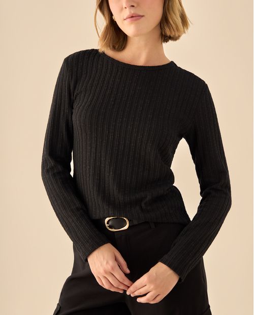 Suéter Acanalado de Manga Larga Premium