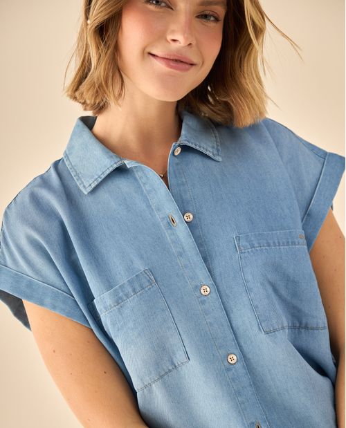 Camisa Oversized Manga Corta