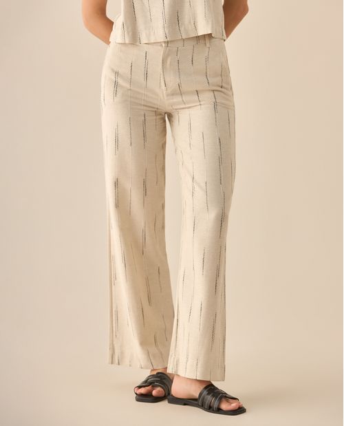 Pantalón recto con rayas para mujer