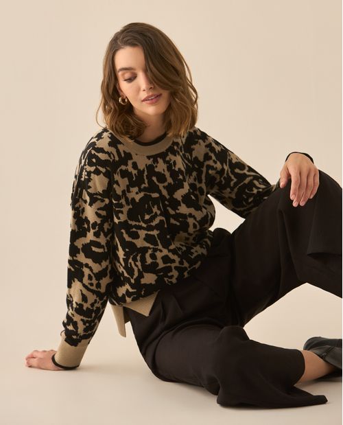 Tejido cuello redondo para mujer