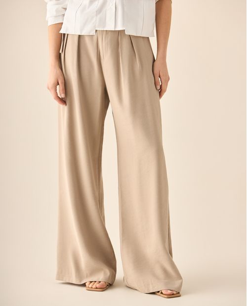 Pantalón de silueta amplia con cinturón para mujer