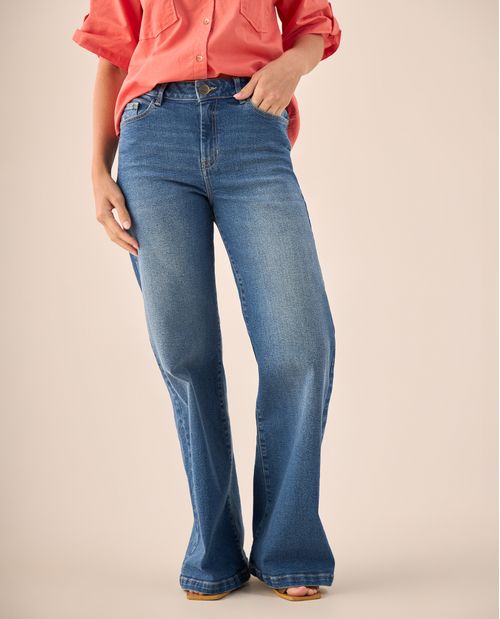 Jean Wide Leg Azul Rivera Medio