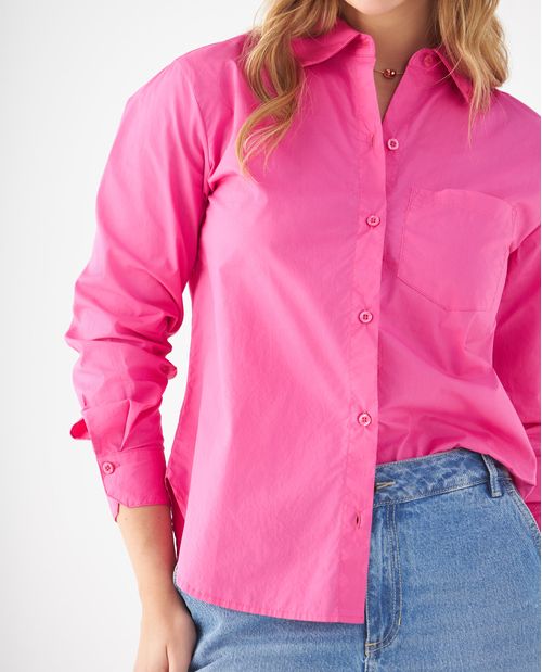 Camisa con bolsillo de parche para mujer
