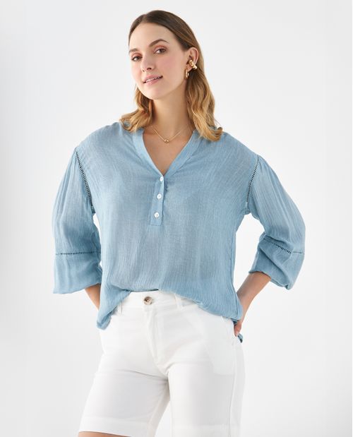 Camisa cuello neru para mujer