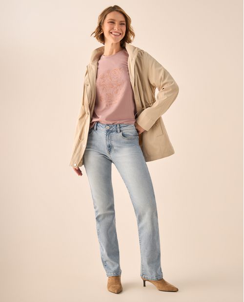 Jean Straight Azul Claro con Lavado Vintage