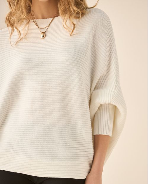 Suéter tejido de manga tipo murciélago para mujer