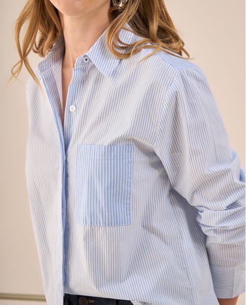 Camisa Rayas con Bordado Posterior