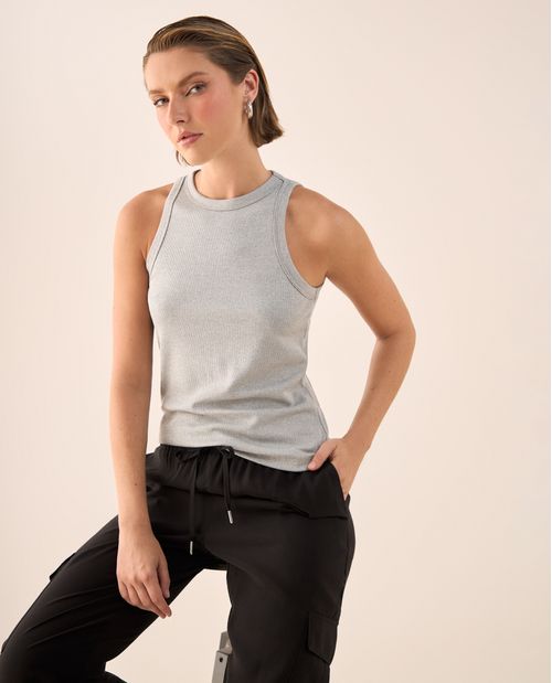 Camiseta Canale Gris Sin Mangas