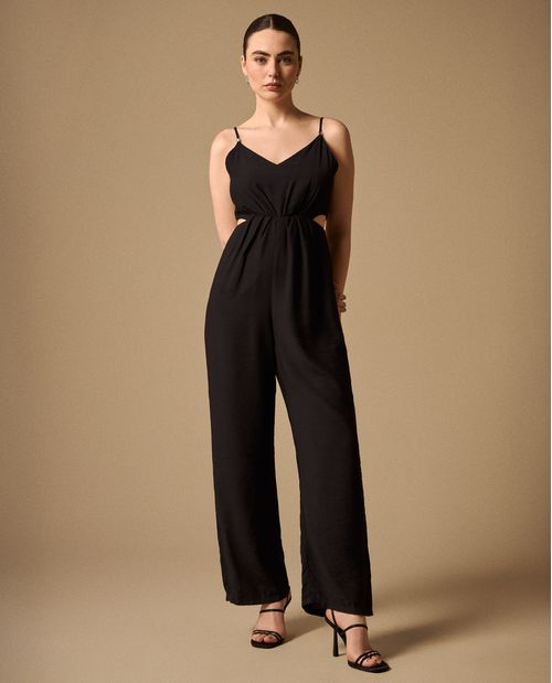 Enterizo Beige con Detalle Cut-Out Lateral