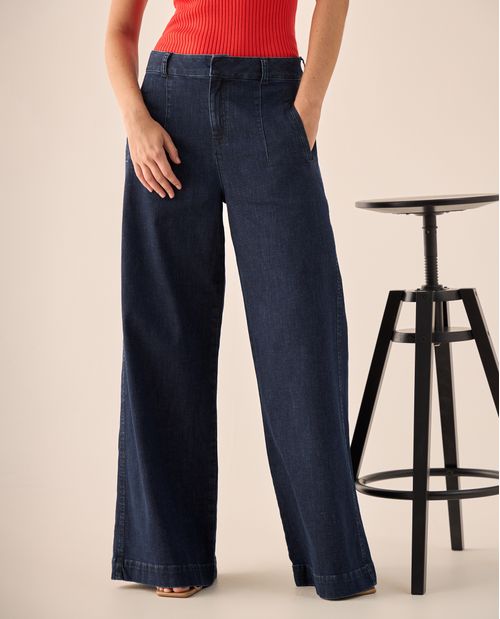 Jean Wide Leg con Silueta Palazzo Moderna
