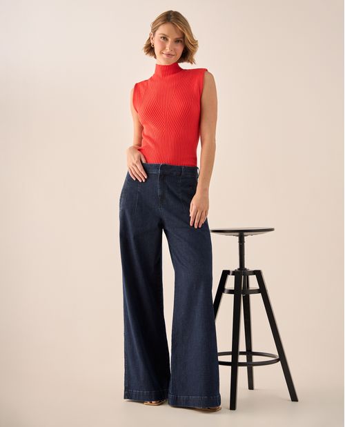 Jean Wide Leg con Silueta Palazzo Moderna