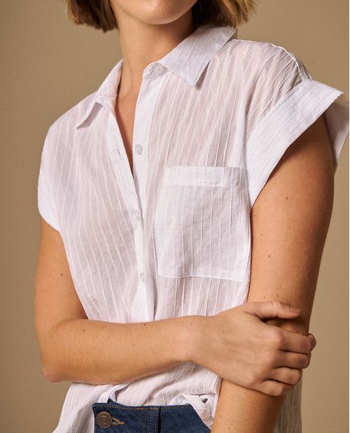 Camisa con Rayas Texturizadas
