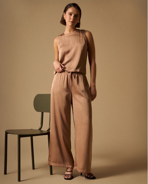 Pantalón Wide Leg con Cordón Ajustable
