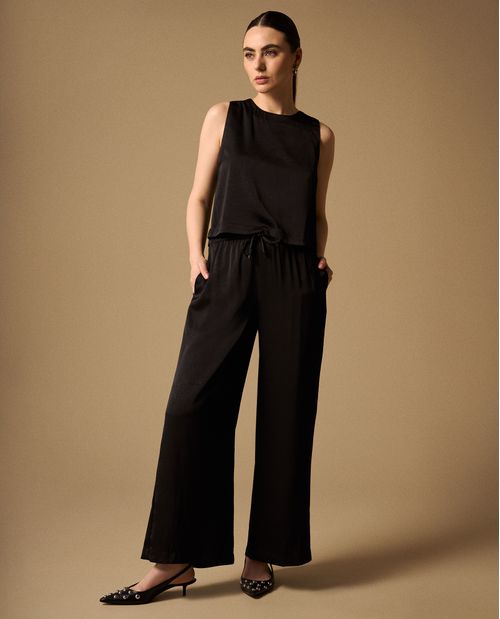 Pantalón Wide Leg con Cordón Ajustable