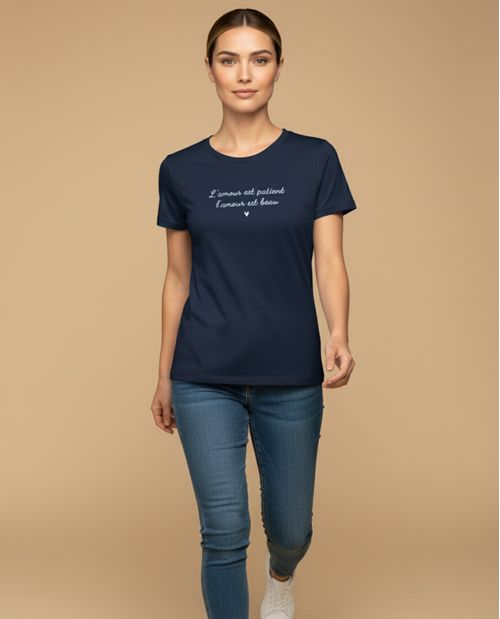 Camiseta con Mensaje Francés Bordado