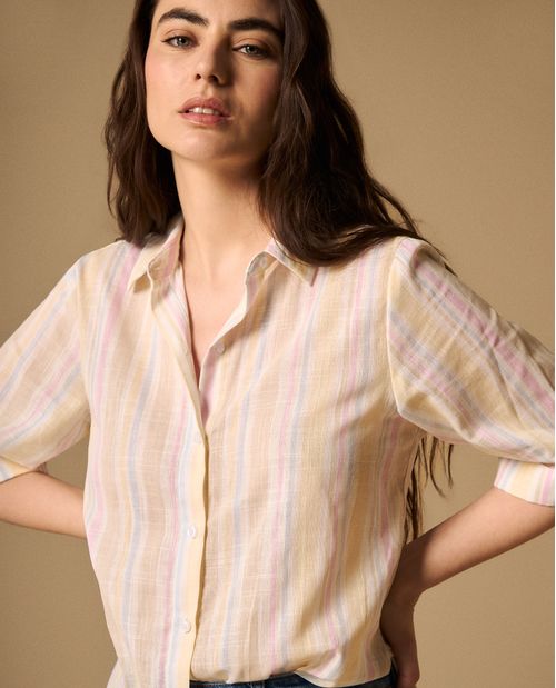 Camisa Rayas Manga Corta Premium