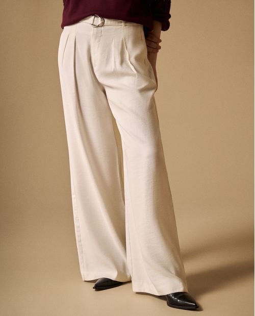 Pantalón Wide Leg con Cinturón