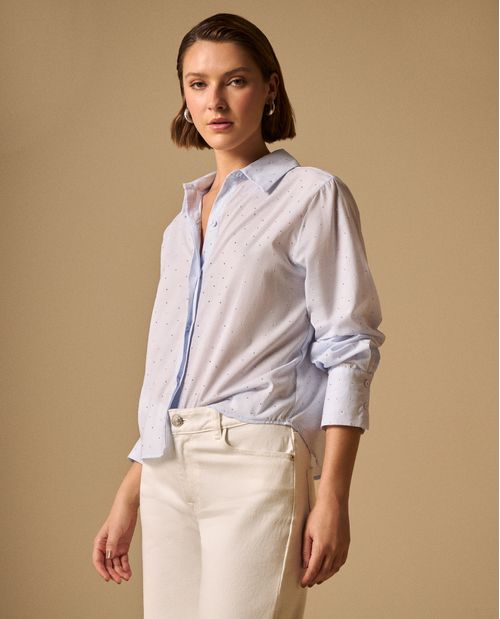 Camisa con Micro Puntos Negros