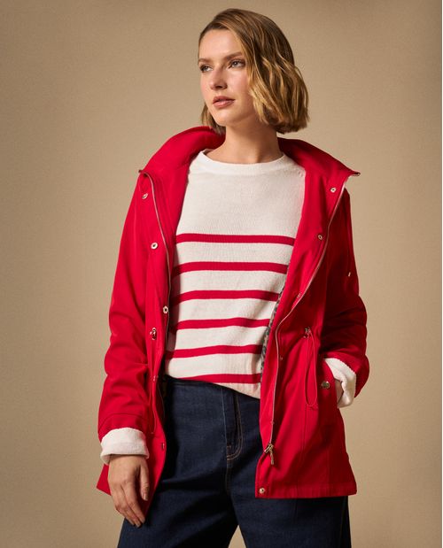 Chaqueta con Capucha y Forro Animal Print