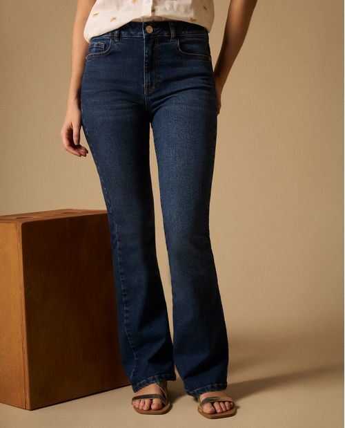 Jean Flared Azul Oscuro con Cáñamo Sostenible