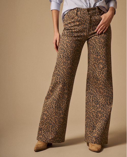 Jean Wide Leg Estampado Leopardo