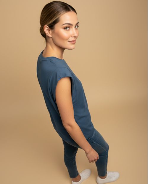 Camiseta manga corta con corte relajado para mujer