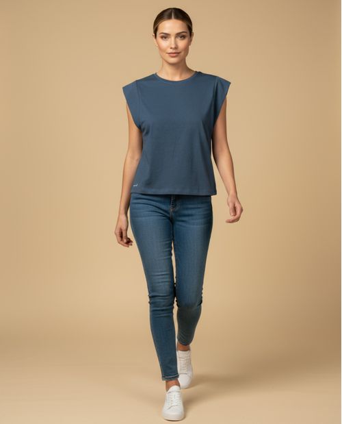 Camiseta manga corta con corte relajado para mujer