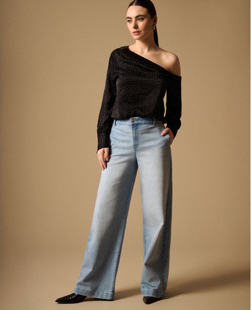Jean Wide Leg Azul Rivera Medio