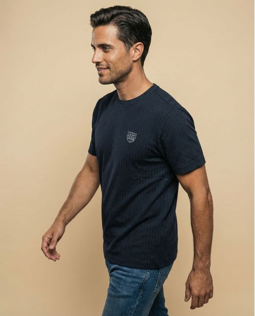 Camiseta manga corta con textura acanalada para hombre