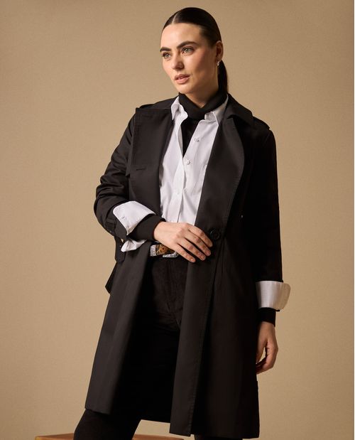 Trench Azul Bahía con Cinturón Ajustable